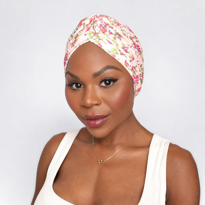 Turban Blommig – rosa