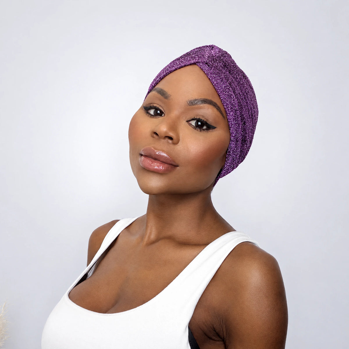 Turban Glitter, färg Lila