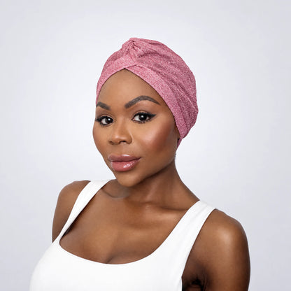 Turban Glitter, färg Rosa
