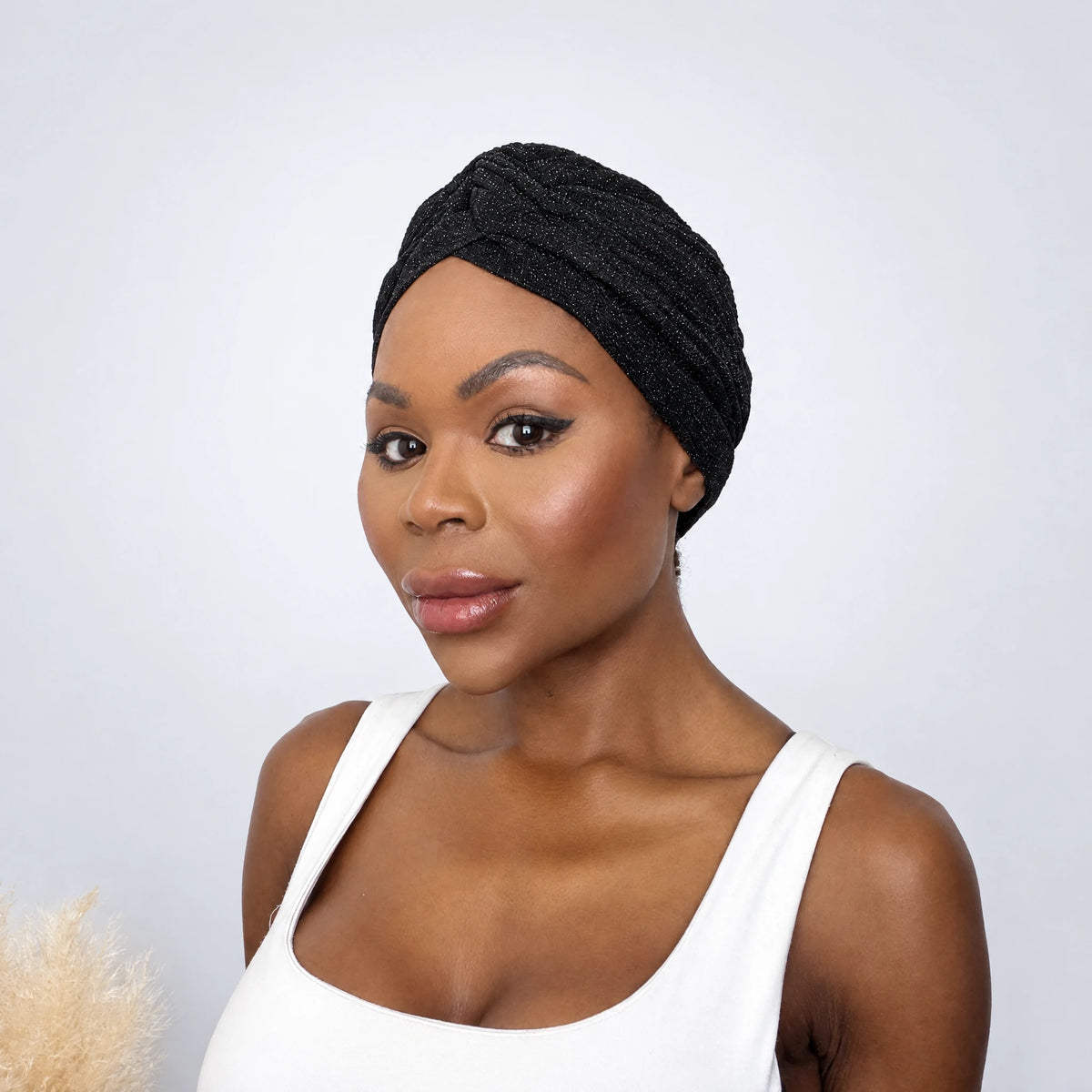 Turban Glitter, färg Svart