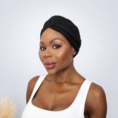 Turban Glitter, färg Svart