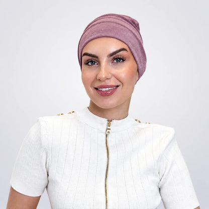 Turban med volanger – lila