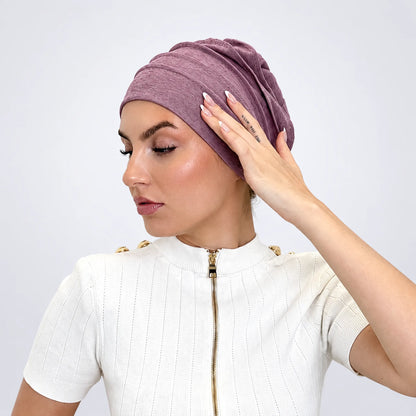 Turban med volanger – lila