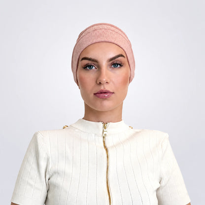 Turban med volanger – ljusrosa