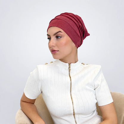 Turban med volanger – rosa