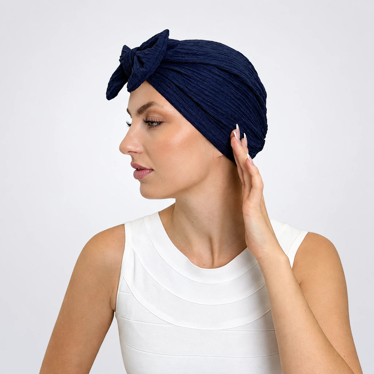 Turban Rosett – blå