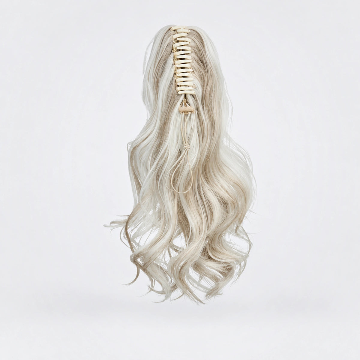 Vegan Ponytail – Kort Vågig, färg 60 Platinum Blonde