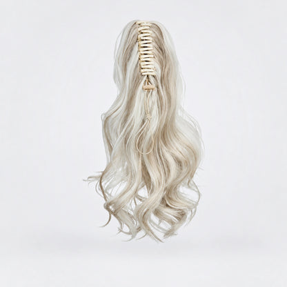 Vegan Ponytail – Kort Vågig, färg 60 Platinum Blonde