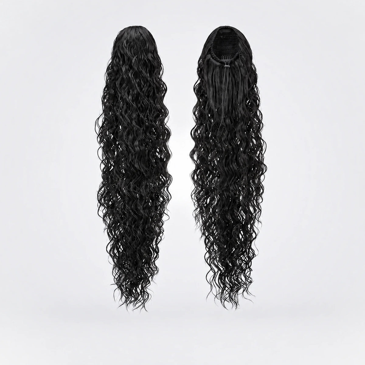 Vegan Ponytail – Lockig, Black