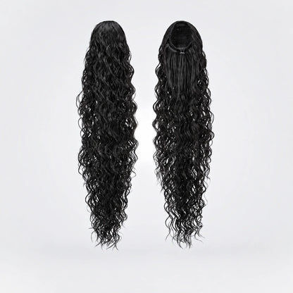 Vegan Ponytail – Lockig, Black