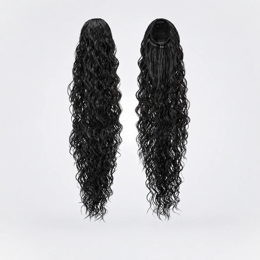 Vegan Ponytail – Lockig, Black