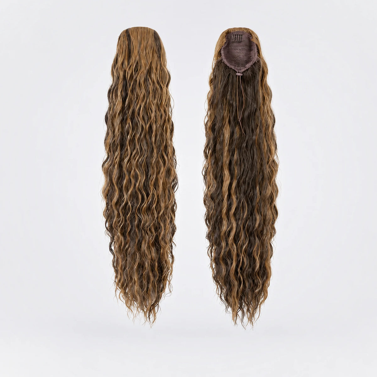 Vegan Ponytail – Lockig, Coffee Brown