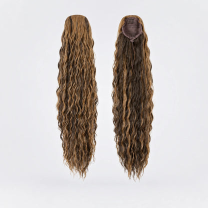 Vegan Ponytail – Lockig, Coffee Brown