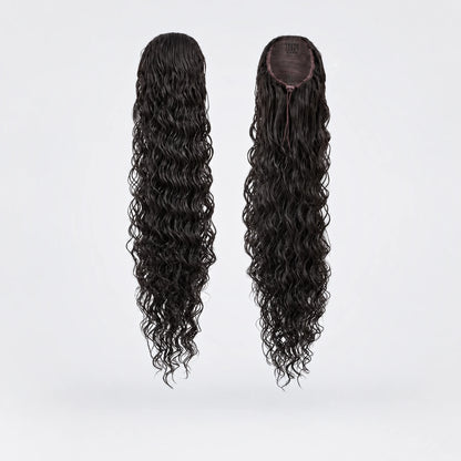 Vegan Ponytail – Lockig, Dark Brown