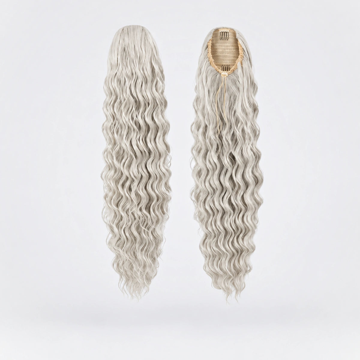 Vegan Ponytail – Lockig, Ice Blonde