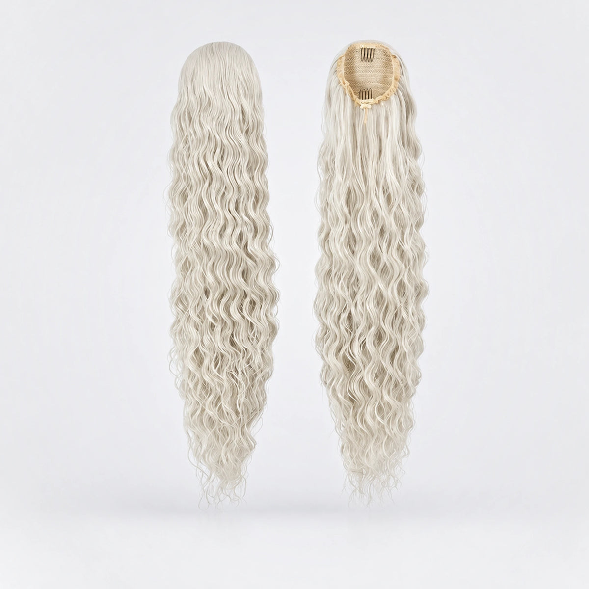 Vegan Ponytail – Lockig, Platin Blonde