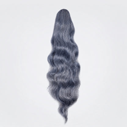 Vegan Ponytail – Volym Vågig, Blue Haze