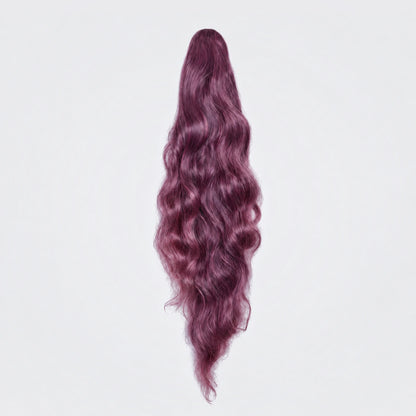 Vegan Ponytail – Volym Vågig, Purple Rose